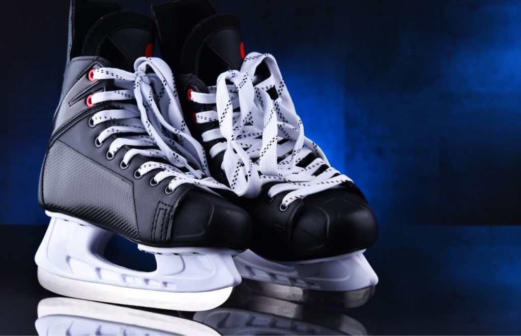 A pair of ice skates. Owning the best skate guards will make them last as long as possible.